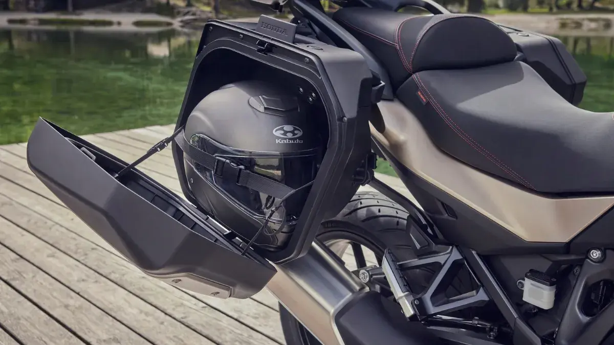 Honda NT1100 Panniers are big enough for a full face helmet