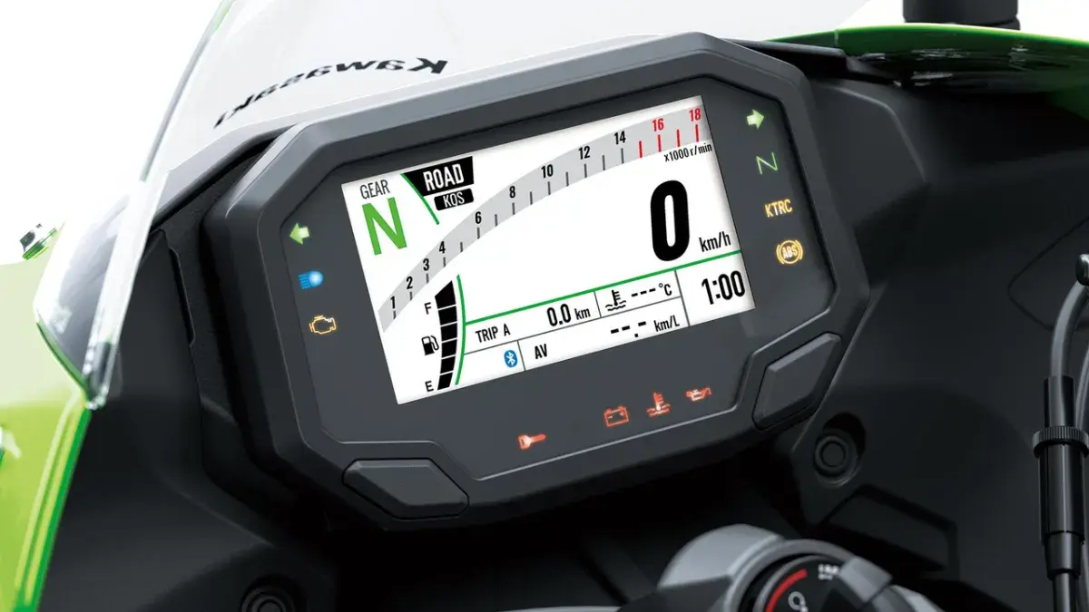Does the Kawasaki ZX-6R Outperform the Aprilia RS660? Kawasaki ZX-6R Instrument console